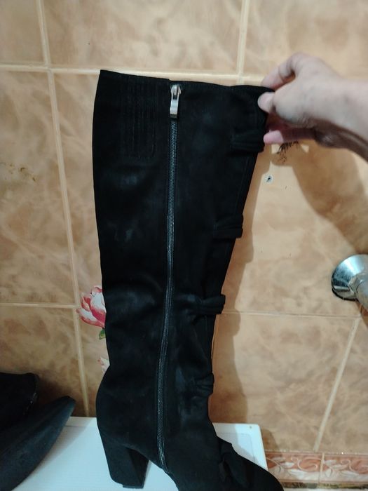 Сапоги  замшевые