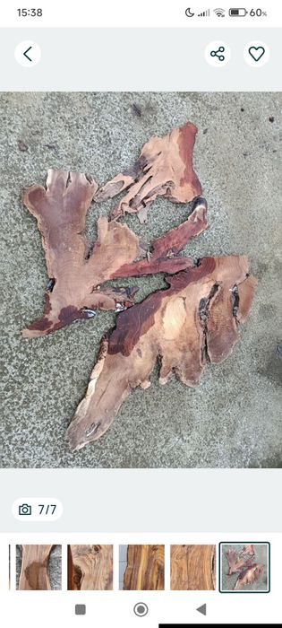 Lemn nuc, stejar, paltin, ulm, dud, cireș  pentru blaturi rășină epoxidică