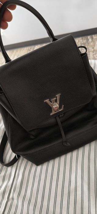 Rucsac  original Louis Vuitton negru piele