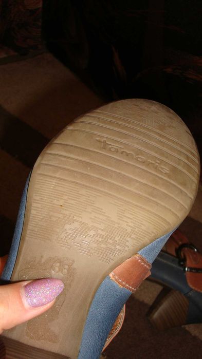 Sandale/Pantofi albastri cu toc, eleganti, nr 38