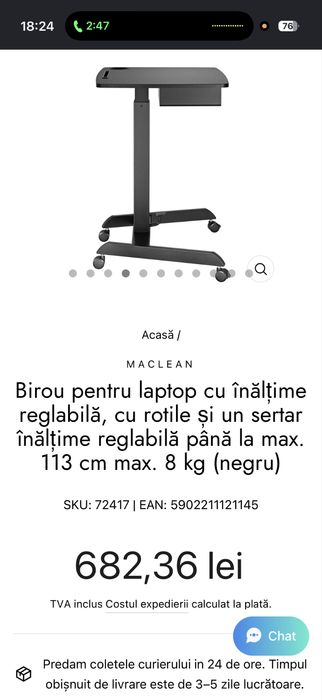 Birou reglabil pe inaltime