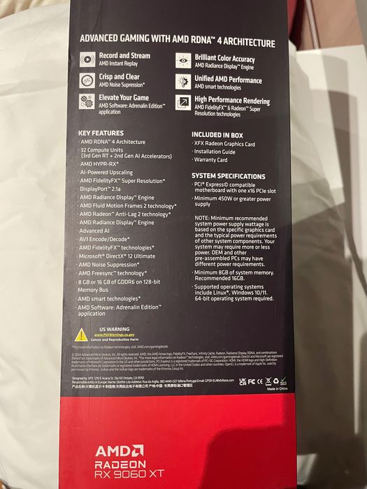 Rx 9060 xt 16gb XFX Swift OC trio