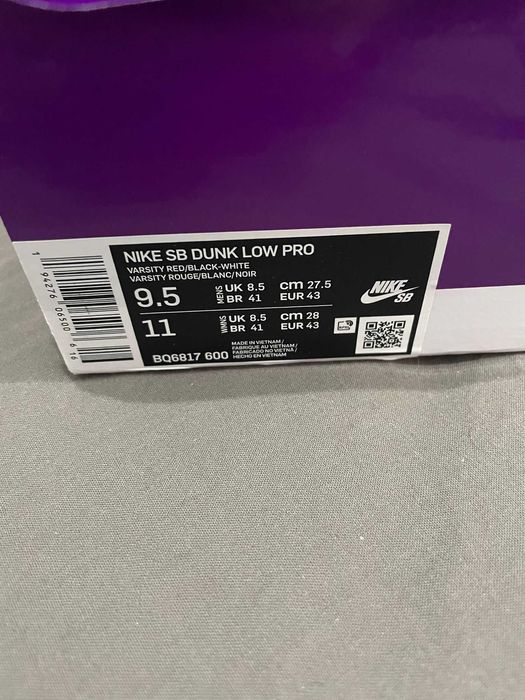 Nike Dunk SB Chicago Red Barbati 42,43 Noi Nepurtati Ieftini