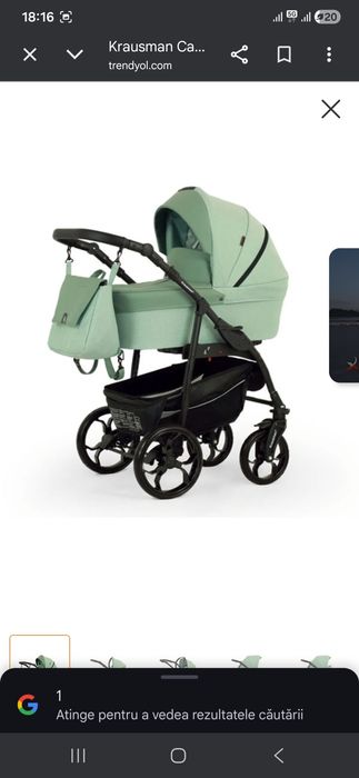 Carut bebe Krausman 2in1 +baby nest si așternut  cadou