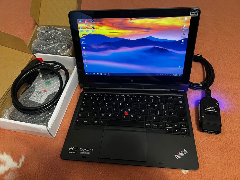Kit tableta / laptop  Lenovo D330 + tester / diagnoză delphi 2021 + VCDS 2025