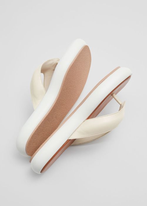 & Other Stories бели дамски чехли от естествена кожа н.39 40