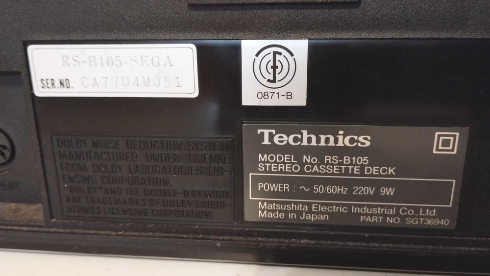 casetofon deck Technics RSB105 radio