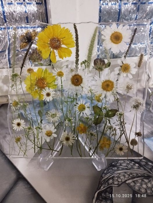 Панно картина из настоящих цветов