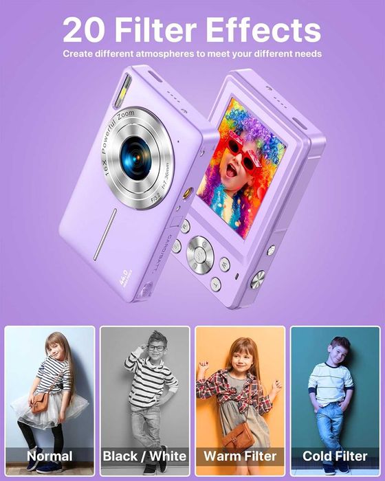 Aparat foto digital 1080P 44MP pentru copii + micro sd 32 GB