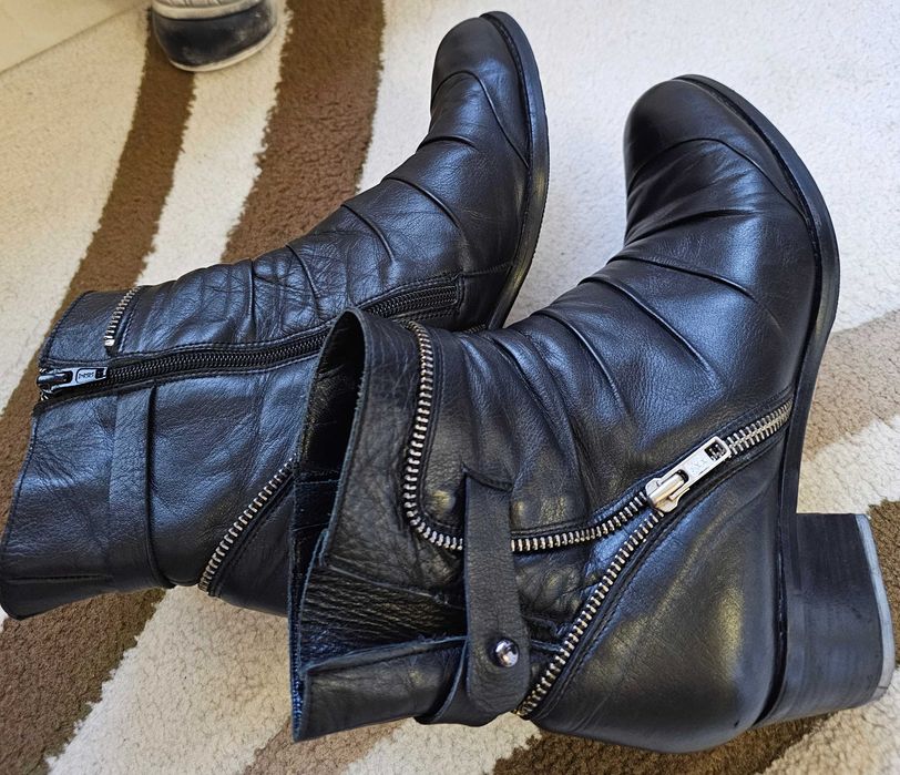 Дамски кожени боти Gianni (40 рр) и Gabor (7 1/2) - отлични!