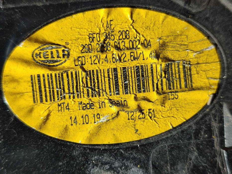 Stop aripă spate dreaptă Hatchback Seat Ibiza V KJ 2018 1.0 Benzină Cod OEM: 6F0945208J (5G3)