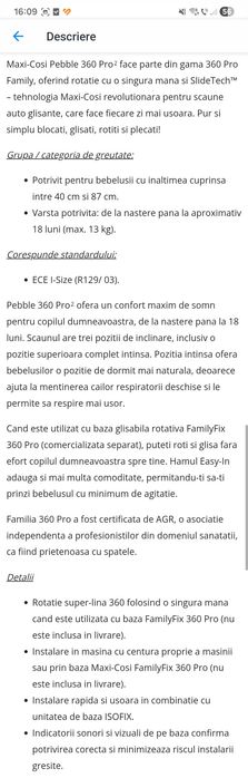 Scoica MAXI-COSI Pebble 360