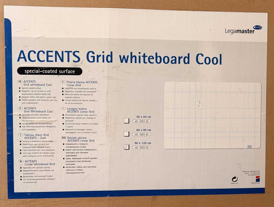 Whiteboard Magnetic Premium Legamaster ACCENTS – 90x120 cm – Design Modern