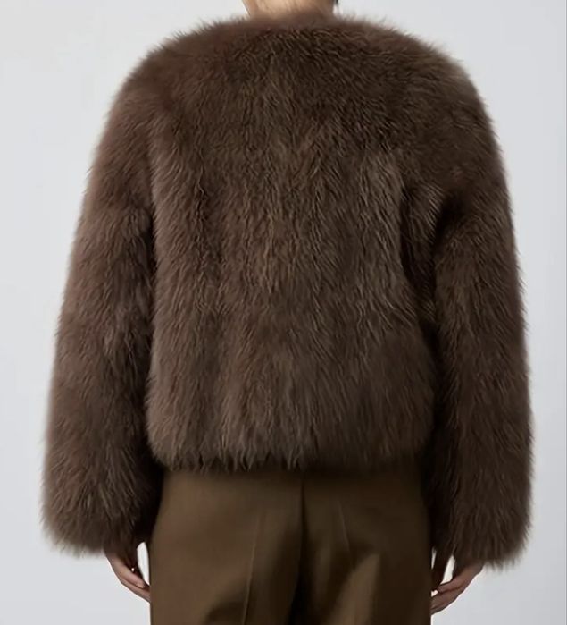 Кафяво палтенце,еко косъм