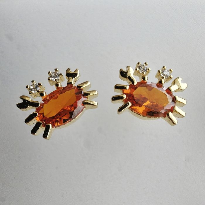 Сребърни обеци морска тема, с камъни