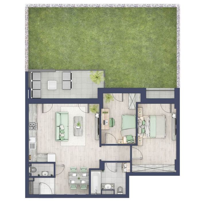 Apartament cu 3 camere - Grădină proprie de 63mp - Sibiu