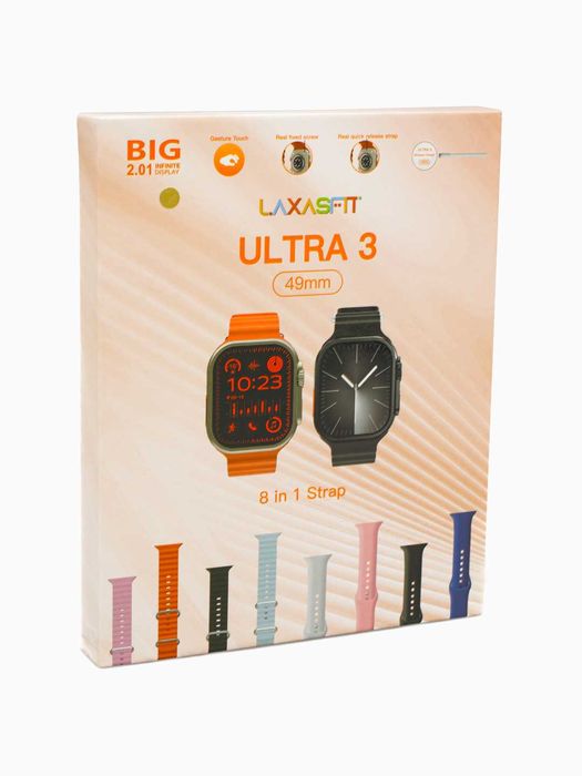 Aqlli soat Smart Watch Ultra 3, ayol va erkaklar uchun, 8 remeshokli