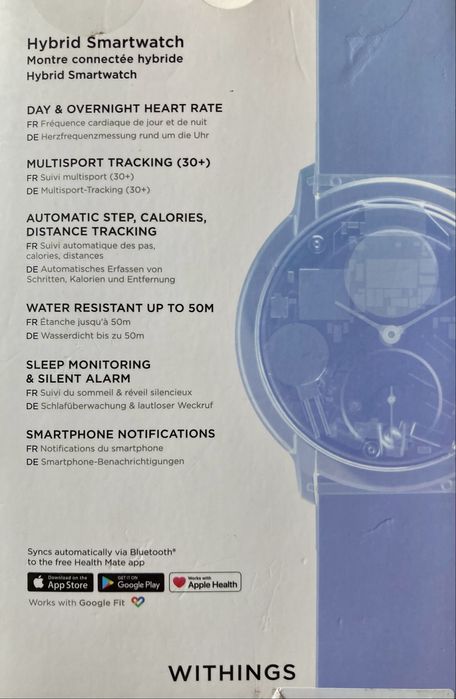 Ceas smart hibrid cardio Withings Steel HR / ex Nokia