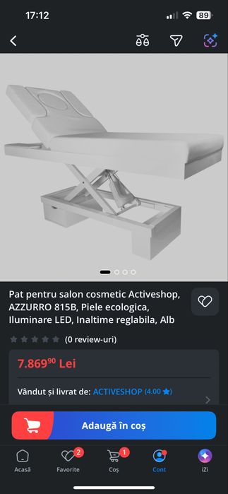Pat profesional pentru masaj si alte activitati de intretinere corporala.