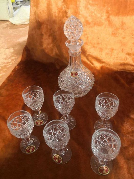 Хрустальный сервиз. Производство Чехословакия, Богемия.