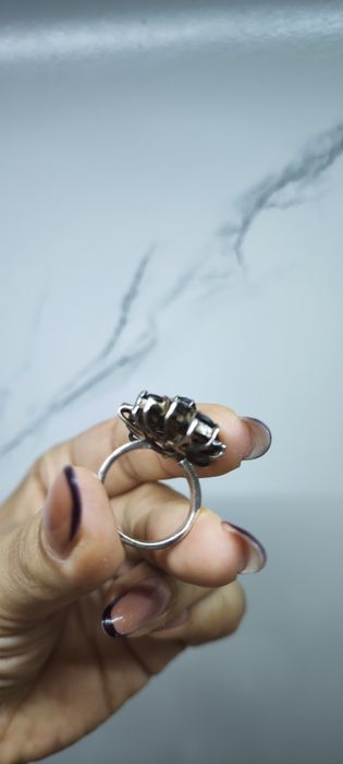 Кольцо серебро гранат