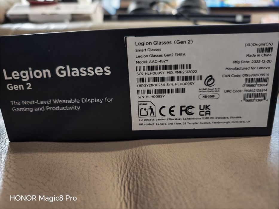 Ochelari Smart Lenovo Legion Glasses Gen 2 - Ca Noi (Folosiți de 2 ori)