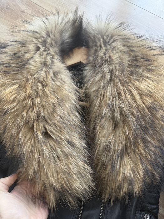 Geaca de piele cu blana detasabila