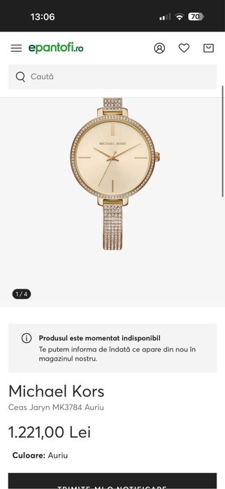 Ceas Michael Kors damă - Ceas Jaryn MK3784 Auriu