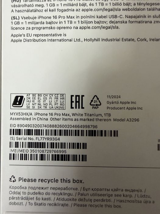 Iphone 16 pro max 1 TB