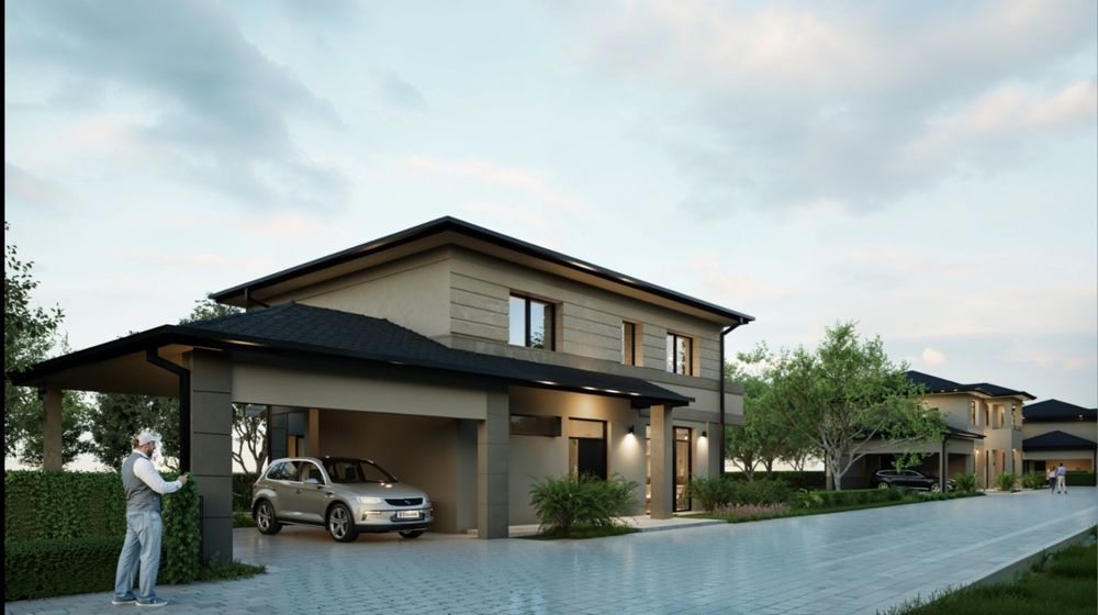 Casa pasiva nZEB individuala Rus Residence Floresti 163mp Teren 445mp