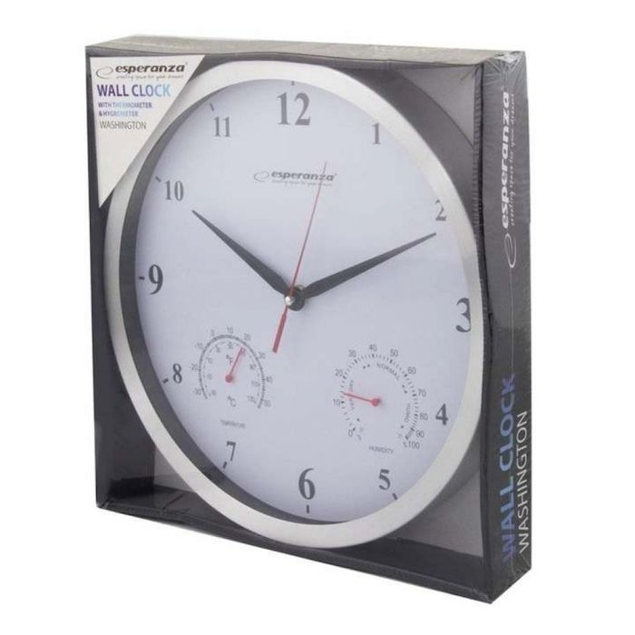 Стенен часовник Washington, 30см., кварц, черен, бял