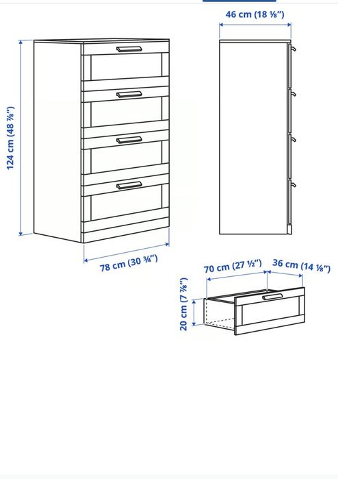Vand Comodina 4 sertare IKEA-stare foarte bună