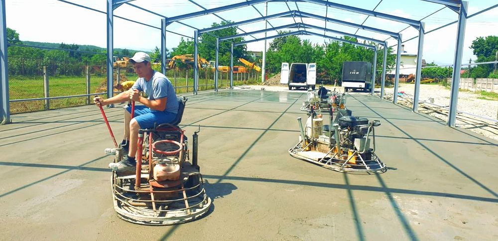 Turnare Beton finisat cu elicopter si Cuart, Pardoseli Beton  periat