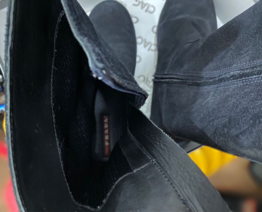 Сапоги деми/замша Prada