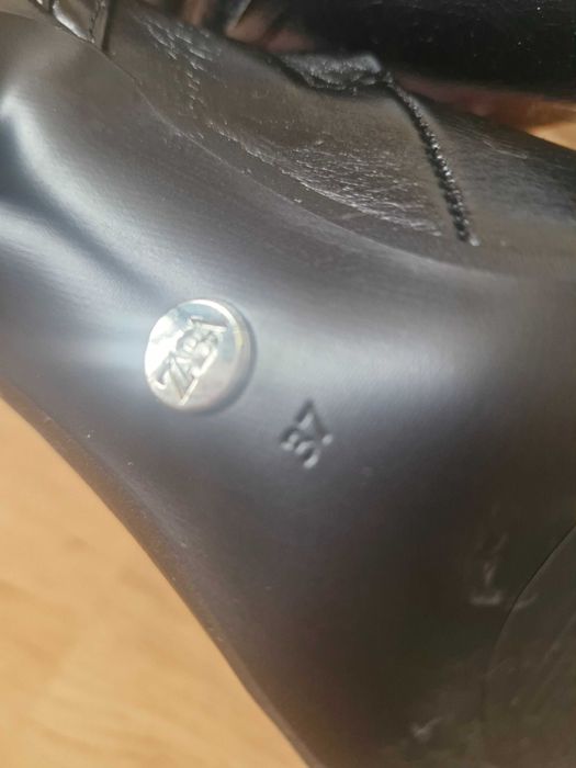 Zara Spain естествена кожа боти 37 + подарък