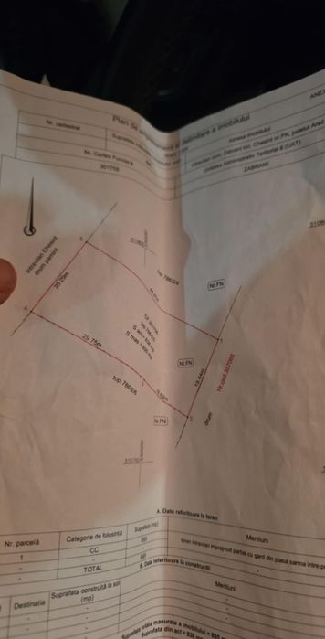 Vind teren intravilan 25 ari in localitatea Chesinț comuna Zăbrani