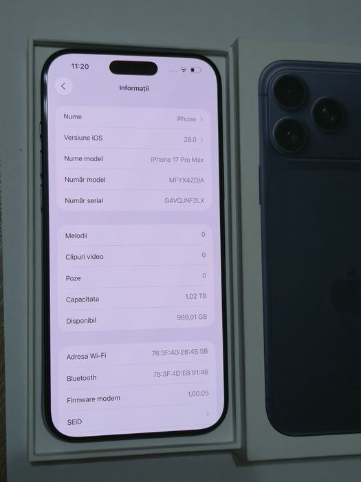 Vand/schimb iPhone 17 Pro Max 1TB
