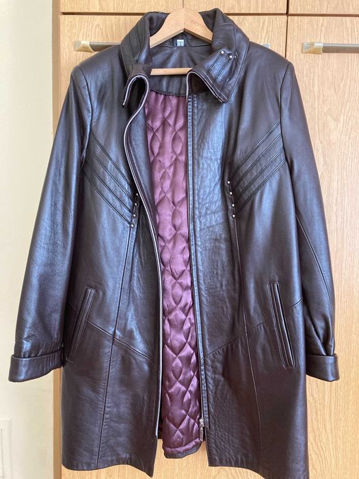 Дамско кожено яке от естествена телешка кожа -  Биели