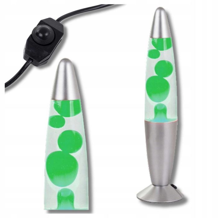 Lampa decorativa cu lava, verde, 34 cm