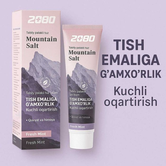 2080 Mountain Salt – Binafsha toli bilan boyitilgan tish pastasi!