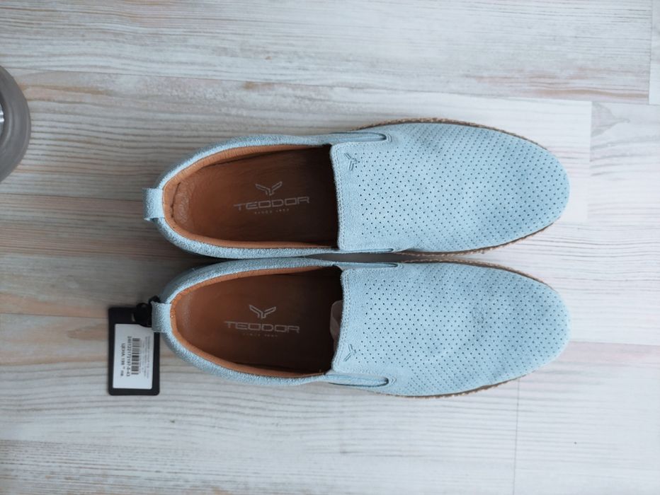 Нови мъжки обувки  "Теодор" от естествена кожа с истинска перфорация