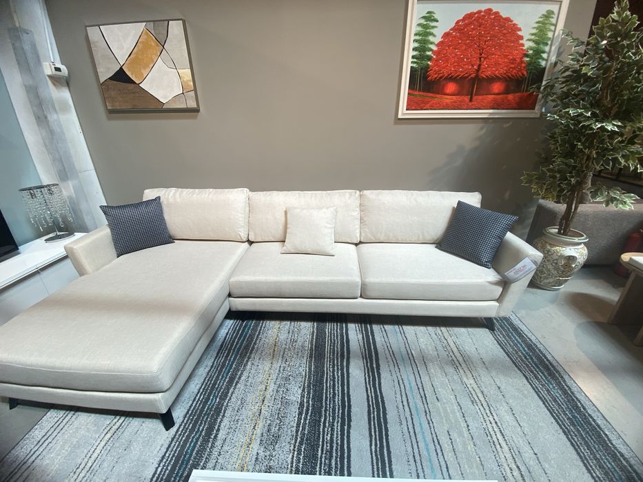 Vand coltar bej sezlong stanga, 3 metri ca nou canapea