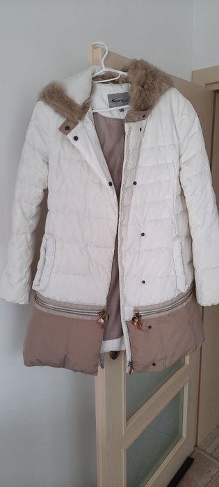 Дамско зимно яке, качулка естествен косъм