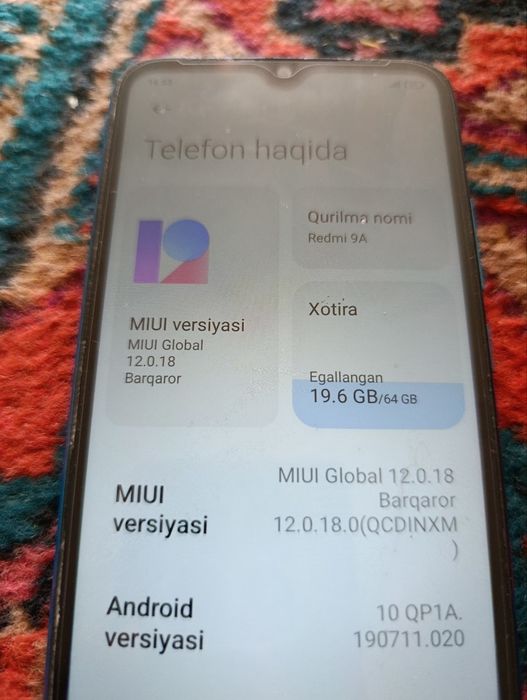 Redmi 9 A sotiladi. Bitta chexol qo'shib beriladi. Srochna