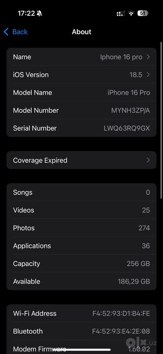 Iphone 16 pro 256 gb