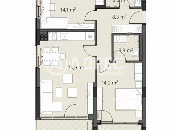 Продава се Тристаен апартамент в София, Овча купел 2 - 111 кв.м за 990 €/кв.м - Снимка #3