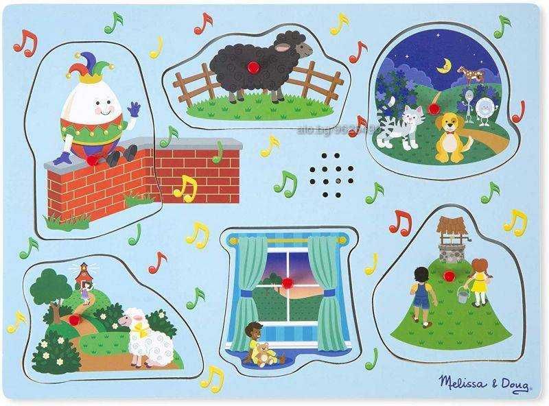 продавам Melissa & Doug - Дървен музикален пъзел - Детски песнички