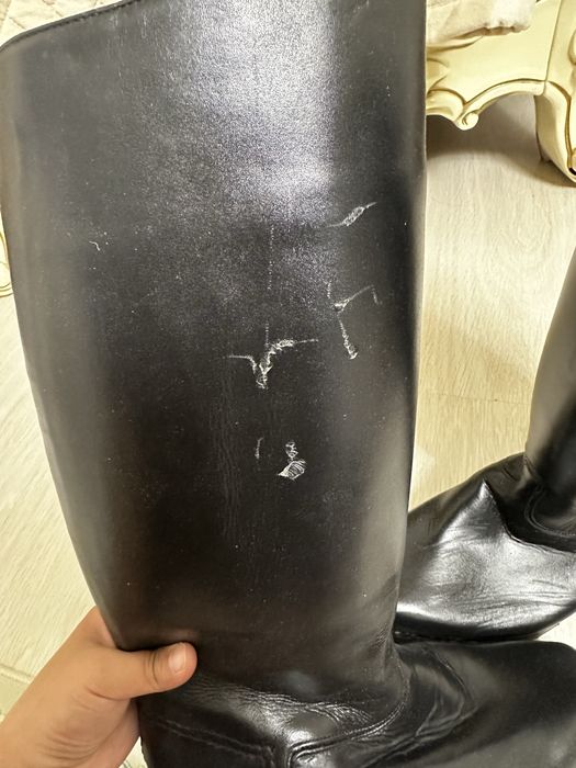 Хромовые зимние сапоги