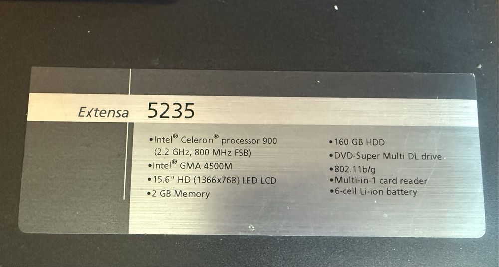 : Ноутбук Acer Extensa 5235 на Windows XP