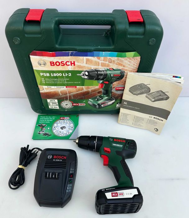 BOSCH PSB 1800 Li-2 - Ударен винтоверт 18V 2.5Ah като нов!